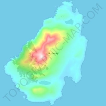 Topografische Karte Isla Lemuy, Höhe, Relief