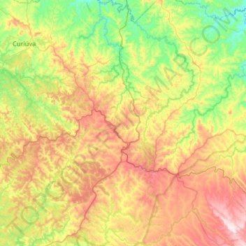 Topografische Karte Ventania, Höhe, Relief