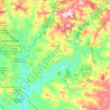 Topografische Karte Caldazinha, Höhe, Relief