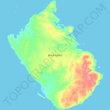 Topografische Karte Brock Island, Höhe, Relief