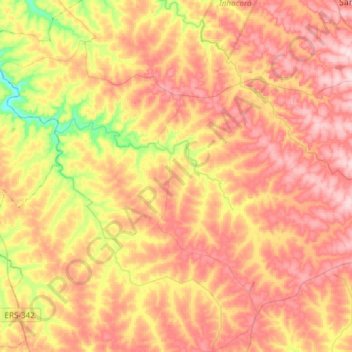Topografische Karte Chiapetta, Höhe, Relief