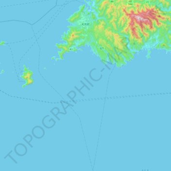 Topografische Karte 大月町, Höhe, Relief