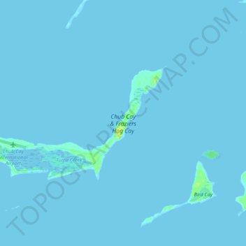 Topografische Karte Chub Cay, Höhe, Relief