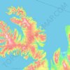 Topografische Karte Westfjords, Höhe, Relief