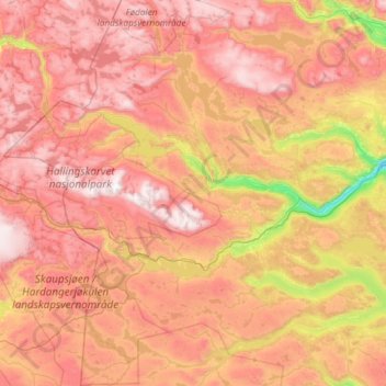 Topografische Karte Hol, Höhe, Relief
