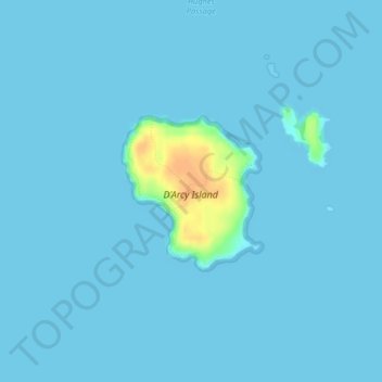 Topografische Karte D'Arcy Island, Höhe, Relief