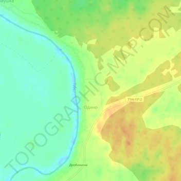 Topografische Karte Одино, Höhe, Relief
