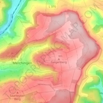 Topografische Karte Merchingen, Höhe, Relief