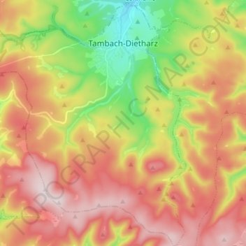 Topografische Karte Tambach-Dietharz, Höhe, Relief