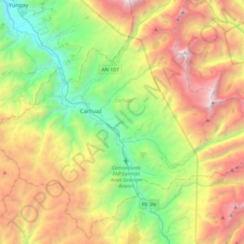 Topografische Karte Marcará, Höhe, Relief