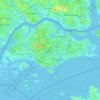 Topografische Karte Singapur, Höhe, Relief