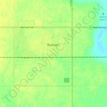 Topografische Karte Redvers, Höhe, Relief
