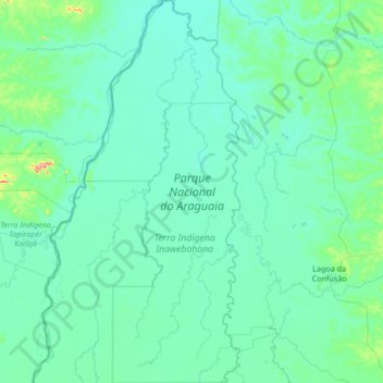 Topografische Karte Parque Nacional do Araguaia, Höhe, Relief
