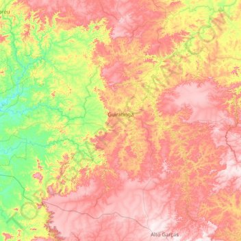 Topografische Karte Guiratinga, Höhe, Relief