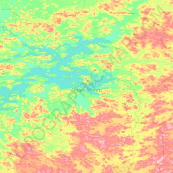 Topografische Karte Lacs des Loups Marins, Höhe, Relief