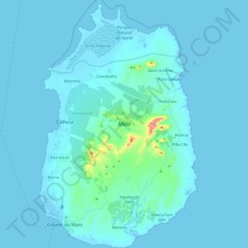Topografische Karte Maio, Höhe, Relief