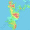 Topografische Karte Bucas Grande Island, Höhe, Relief