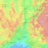 Topografische Karte Rhone, Höhe, Relief
