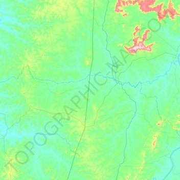 Topografische Karte Crixás do Tocantins, Höhe, Relief