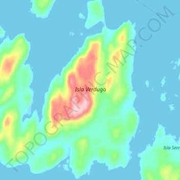 Topografische Karte Isla Verdugo, Höhe, Relief