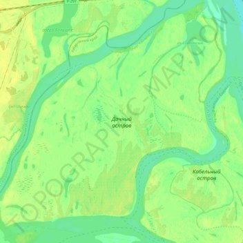 Topografische Karte Dachniy island, Höhe, Relief
