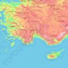 Topografische Karte Akdeniz Bölgesi, Höhe, Relief