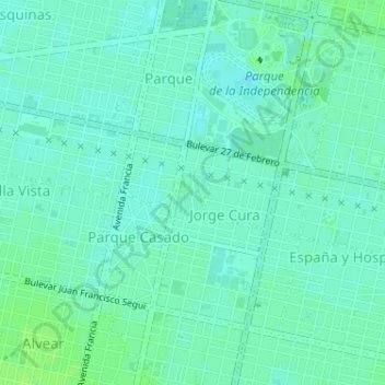 Topografische Karte Latinoámerica, Höhe, Relief