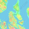 Topografische Karte Isla Dawson, Höhe, Relief