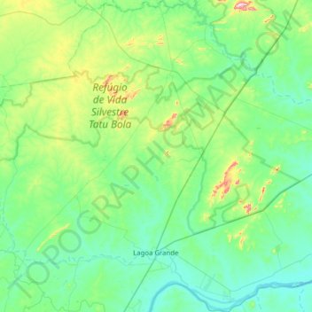 Topografische Karte Lagoa Grande, Höhe, Relief