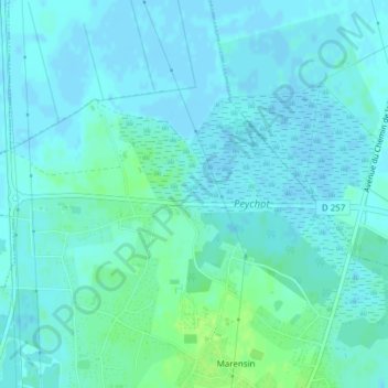 Topografische Karte 33440, Höhe, Relief