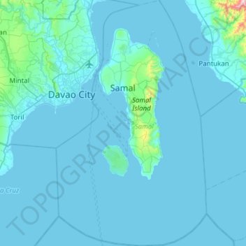 Topografische Karte Samal, Höhe, Relief