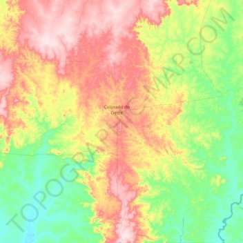Topografische Karte Colorado do Oeste, Höhe, Relief