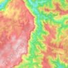 Topografische Karte Cans et Cévennes, Höhe, Relief