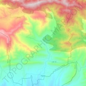 Topografische Karte Taglait, Höhe, Relief