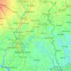 Topografische Karte North 24 Parganas District, Höhe, Relief