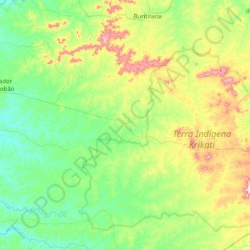 Topografische Karte Montes Altos, Höhe, Relief