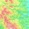 Topografische Karte Yorkshire de l'Ouest, Höhe, Relief