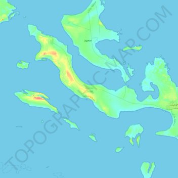 Topografische Karte Farasan Island, Höhe, Relief