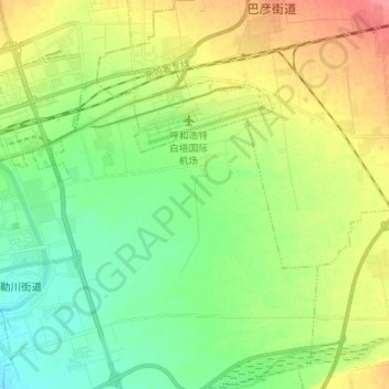 Topografische Karte 中专路街道办, Höhe, Relief