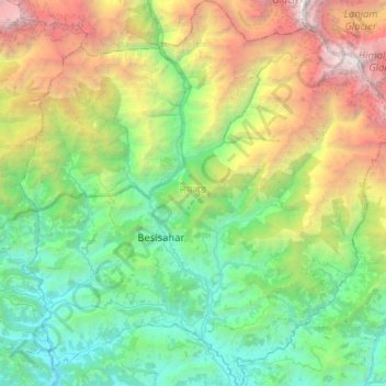 Topografische Karte लमजुङ, Höhe, Relief