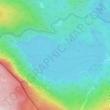 Topografische Karte Eibsee, Höhe, Relief