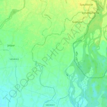 Topografische Karte Manau, Höhe, Relief