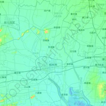Topografische Karte Pizhou, Höhe, Relief