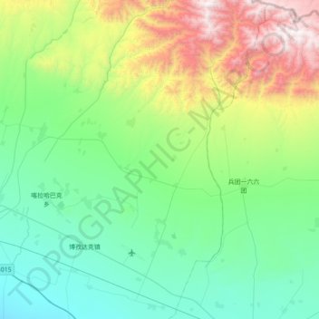 Topografische Karte Chasha, Höhe, Relief