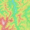 Topografische Karte Shirakawa, Höhe, Relief