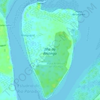Topografische Karte Ilha da Restinga, Höhe, Relief