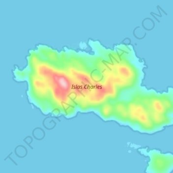 Topografische Karte Islas Charles, Höhe, Relief