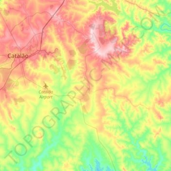 Topografische Karte Ouvidor, Höhe, Relief