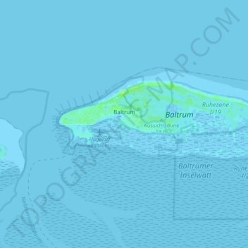Topografische Karte Baltrum, Höhe, Relief