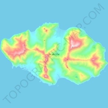 Topografische Karte Île de l'Est, Höhe, Relief
